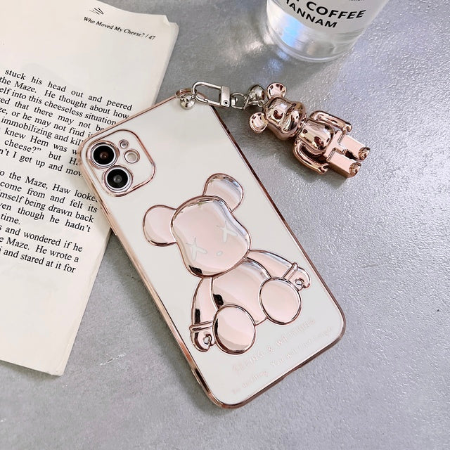 3D Bear Chain Phone Case for iPhones