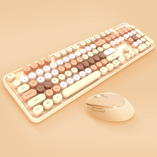 Wireless Candy Color Round Keycap Keyboard Set