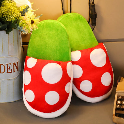 Lovely Multifunctional Piranha Plush Toys Warm Winter Home Floor Soft Plants Women&#39;s Funny Slippers