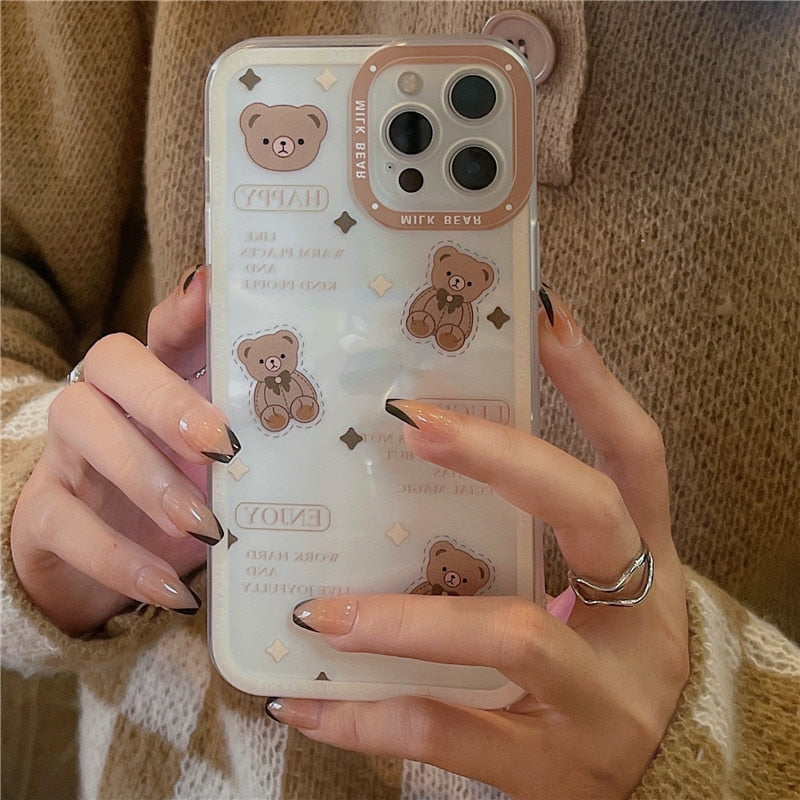 Chocolate Bear Art Transparent Phone Case